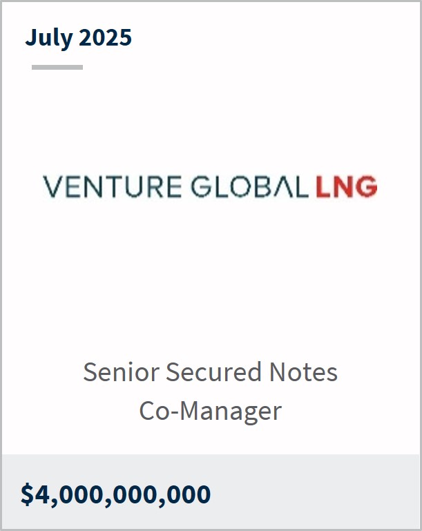 July 2025 Venture Global LNG Senior Secured Notes Co-Manager $4,000,000,000