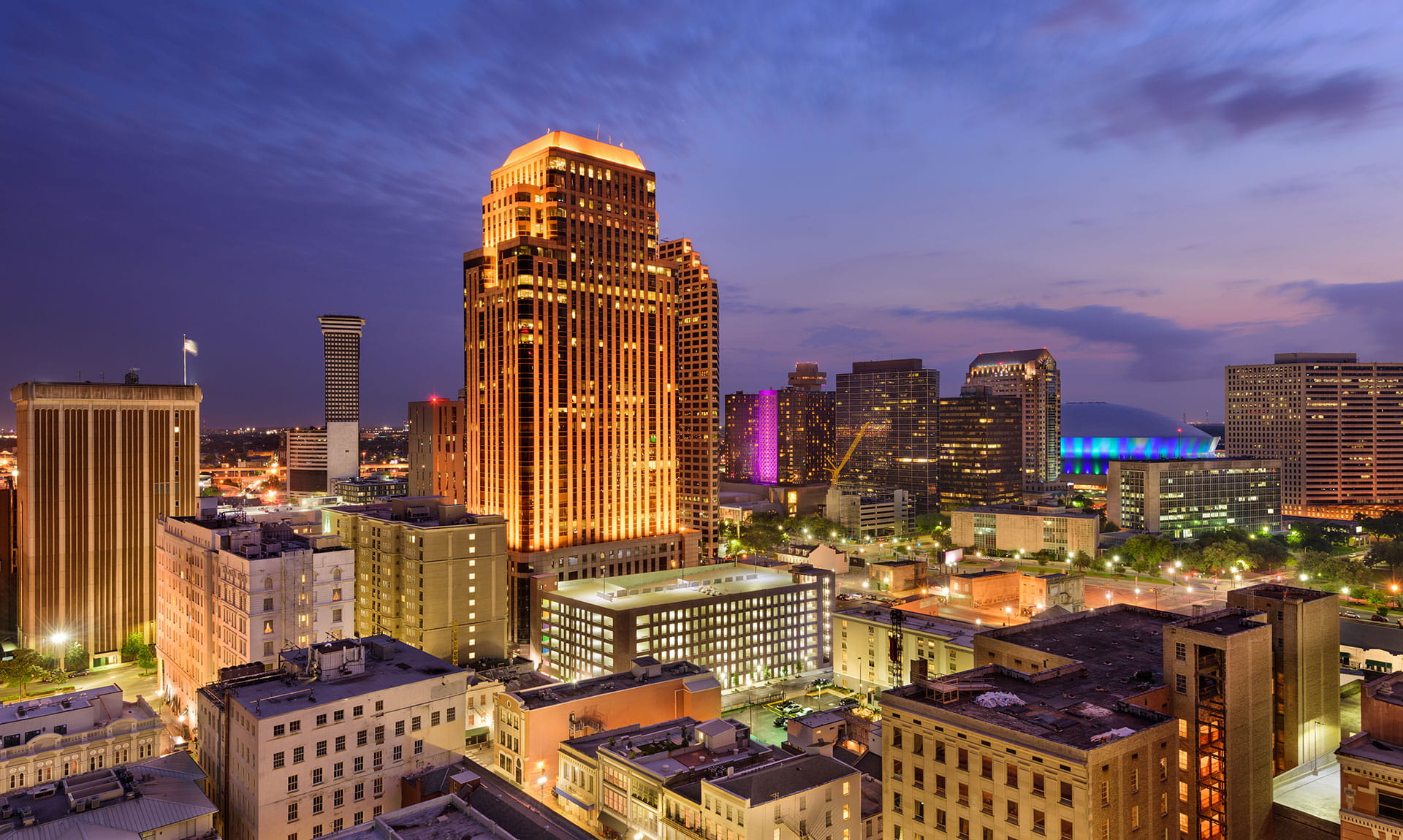 New Orleans Skyline at night