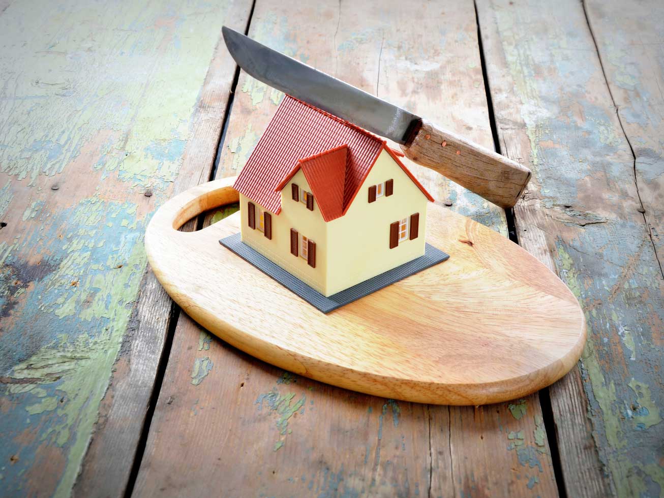 small house on cutting board