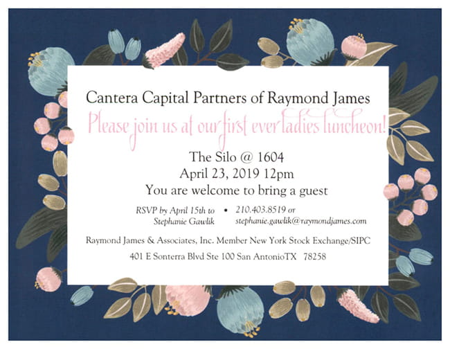 Cantera Capital Partners – April Invitation