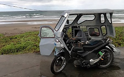 motorcycle by the beach