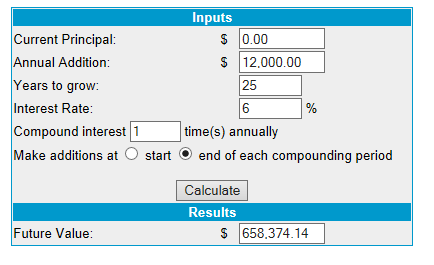 Inputs calculator example