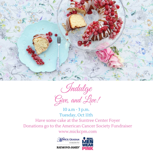 Sweet treats flyer for a bake sale. Pastries, raffles and sports were some of the ways we raised funds for the American Cancer Society in October.