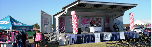 The survivor tent at Making Strides walk for American Cancer Society in Viera, Florida