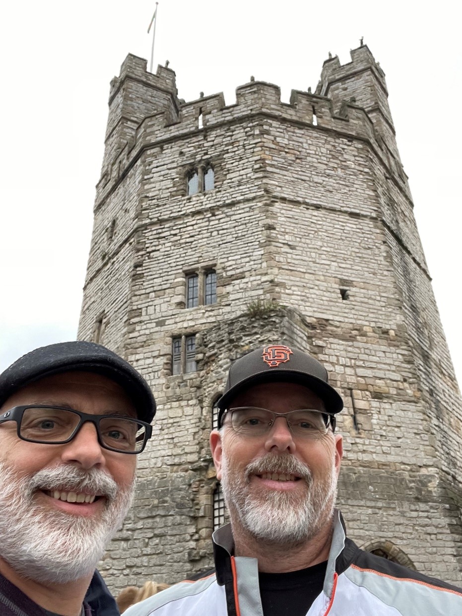 Josh and Matt in at Caernarfon Castle, Wales.