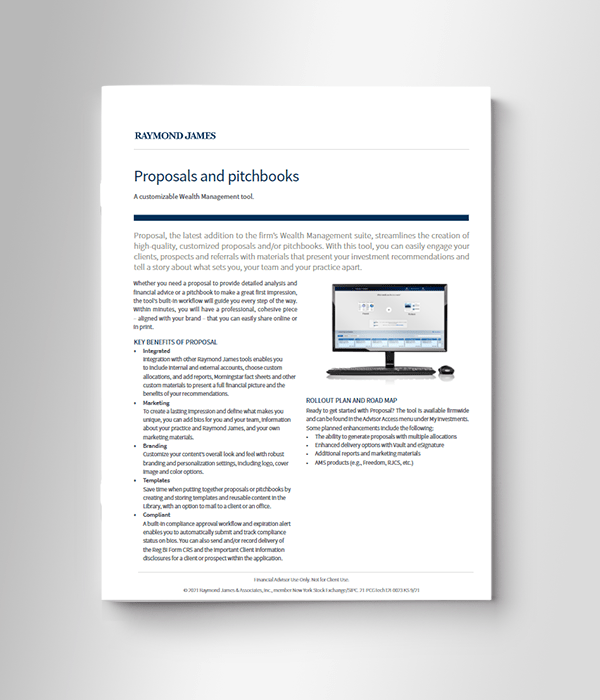 Proposals and pitchbooks